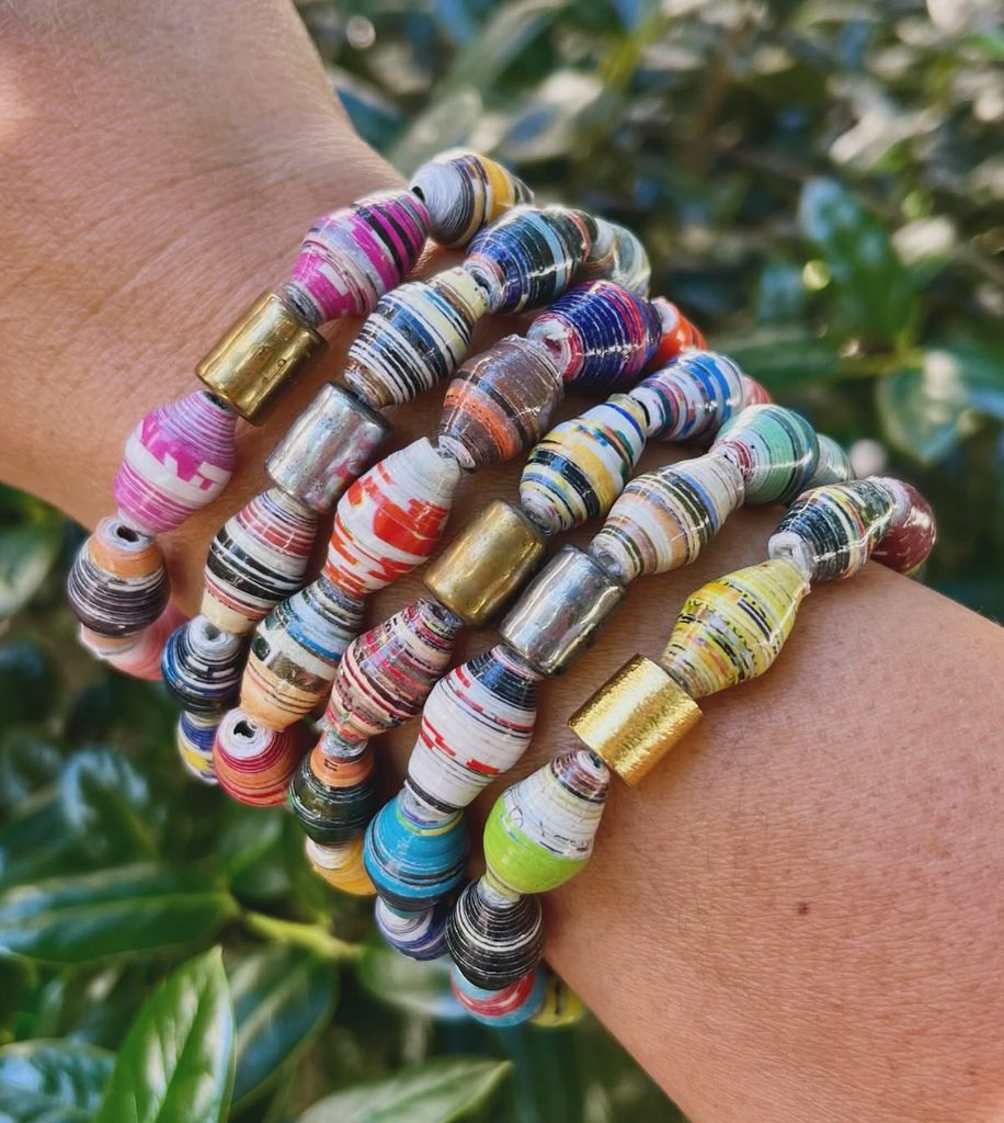 bracelet made of recycled papers