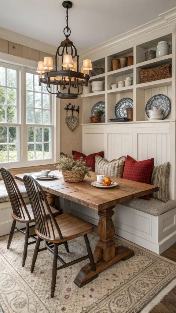 farmhouse dining room ideas - breakfast nook