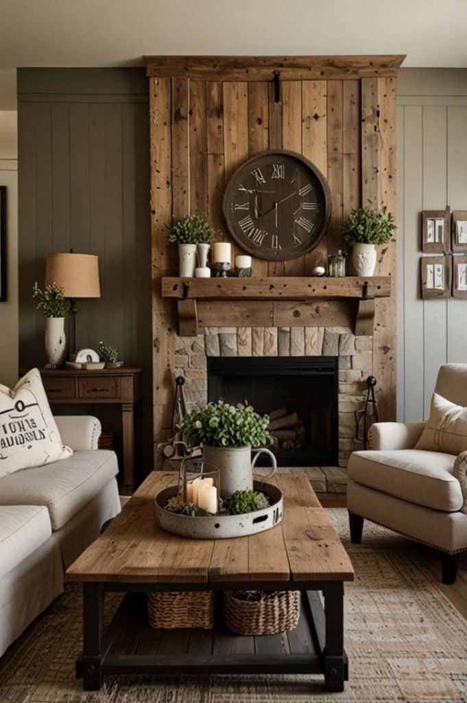 large rustic clock