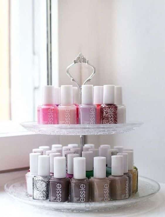 cake stand for nail polish storage and display