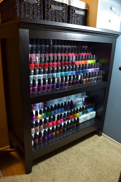 DIY nail polish display rack