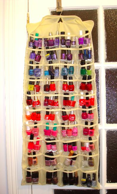 using an over the door shoe organizer