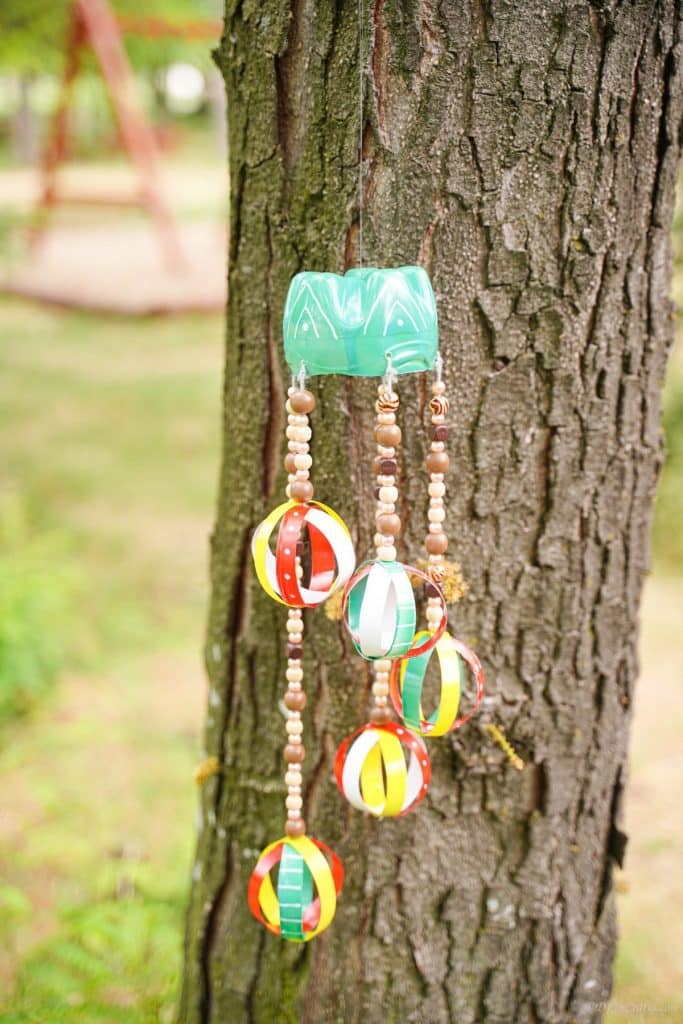 plastic bottle beaded wind chime