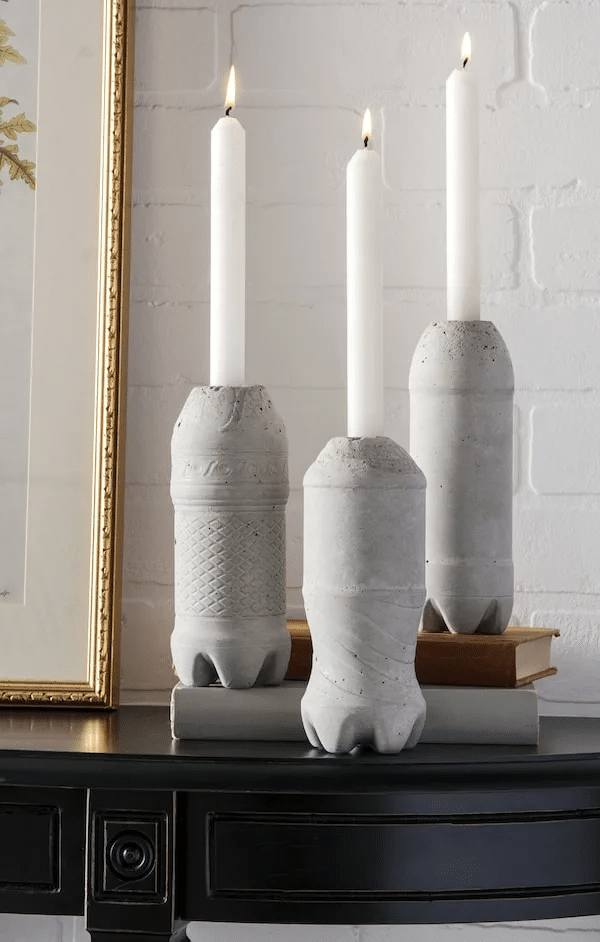 DIY concrete candle holders