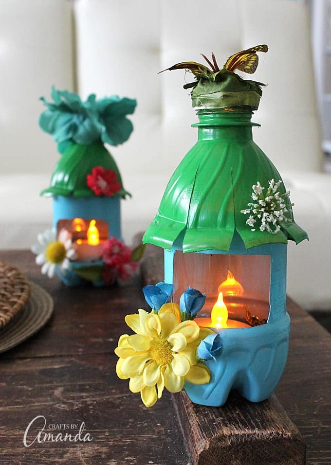 Gifts Made from Recycled Plastic Bottles - fairy house night lights
