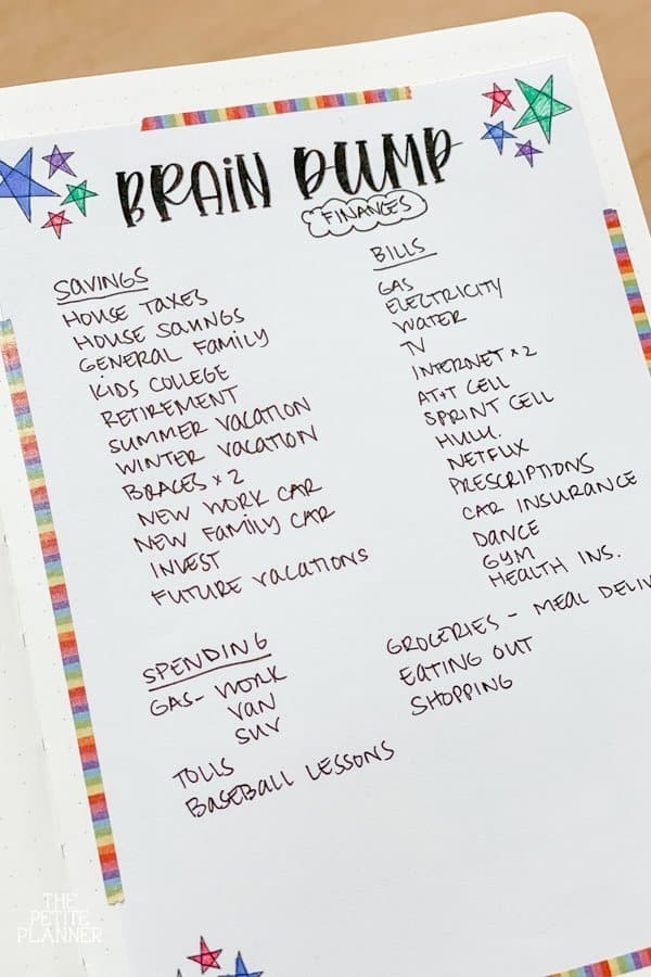bullet journaling for mental health - clearing the mental clutter through brain dump