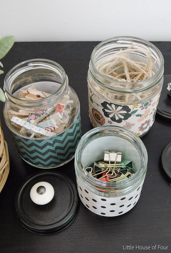 turn junk into home decor - glass jars to office supplies and craft supplies containers