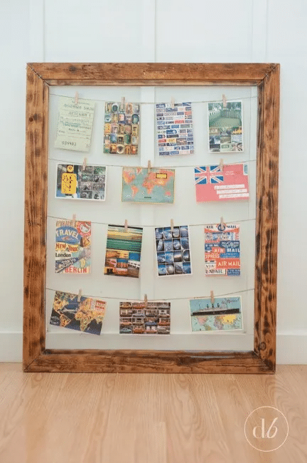 photo display from an old frame