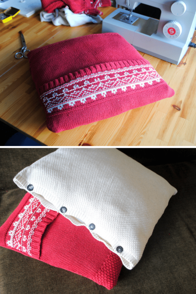 throw pillow from sweaters