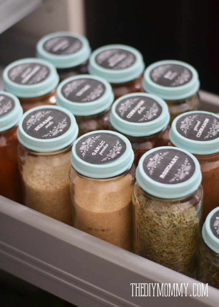 spice jars made of baby food jars