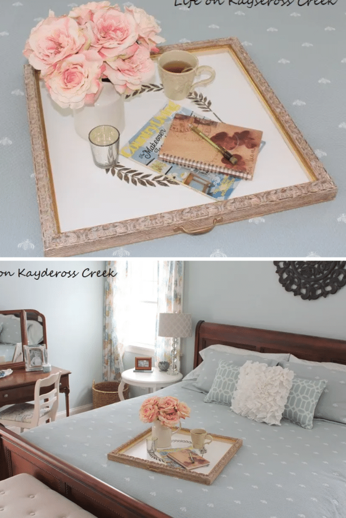 turn junk into home decor -decorative tray from old picture frame