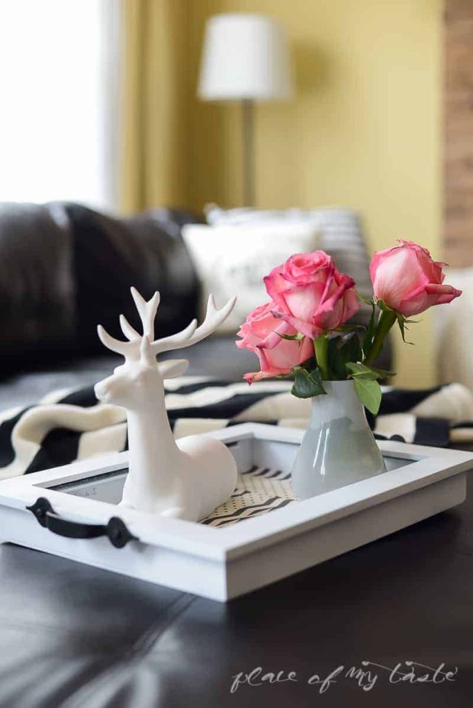 turn junk into home decor -decorative tray from old picture frame