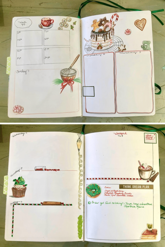 winter theme ideas for your bullet journal - baking