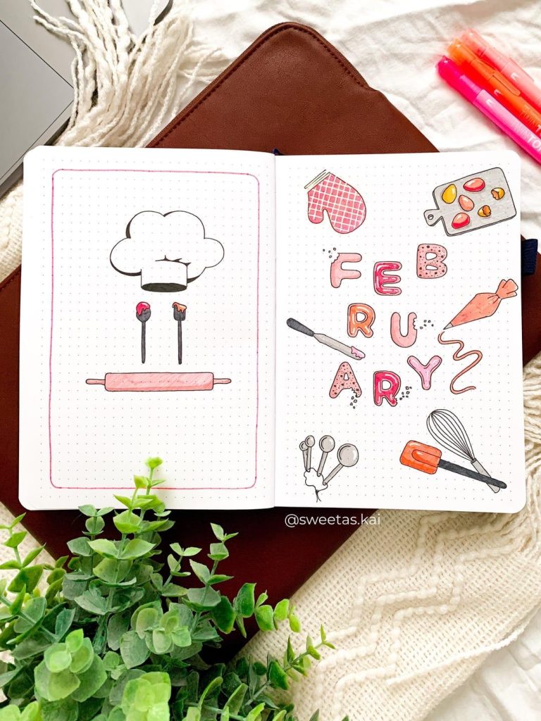 winter theme ideas for your bullet journal - baking