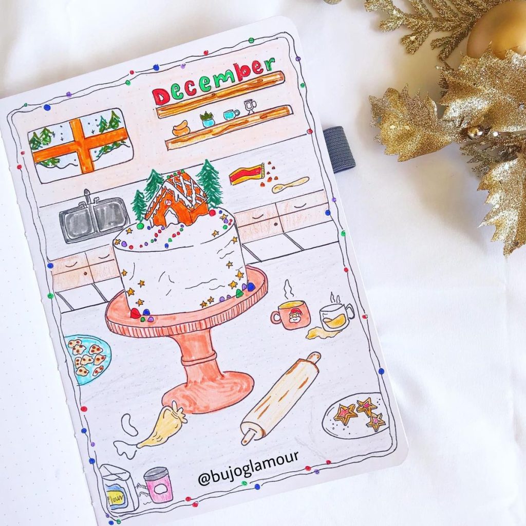 winter theme ideas for your bullet journal - baking