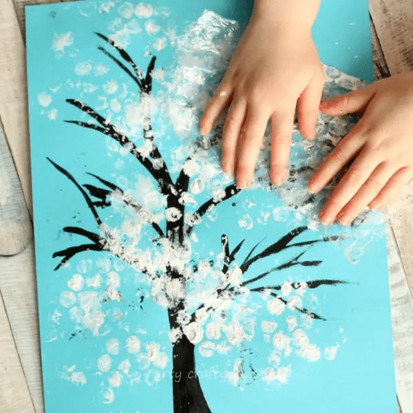 winter bubble wrap tree
