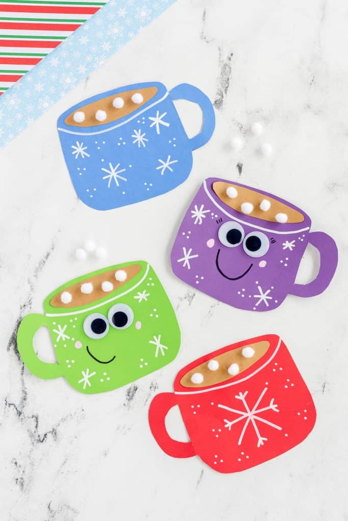 winter crafts for kids - hot cocoa paper craft