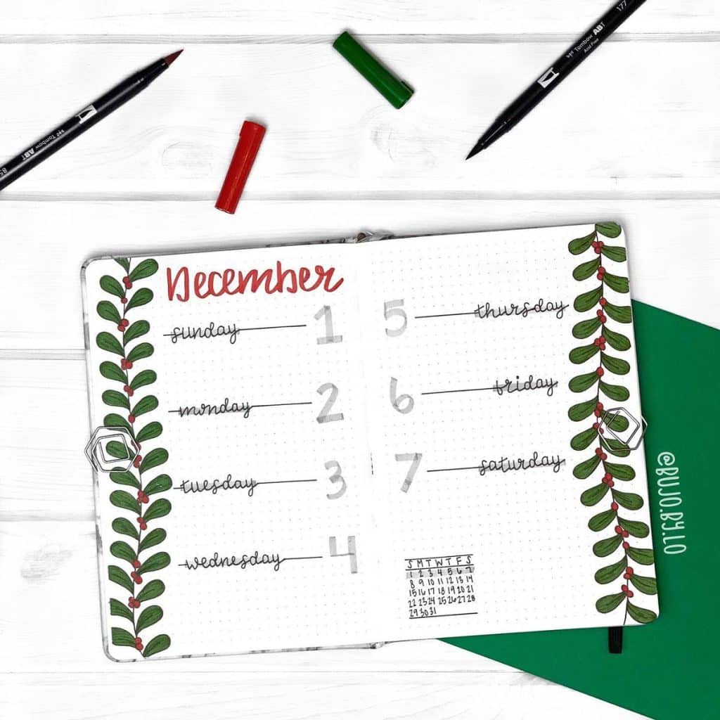 mistletoe weekly spread