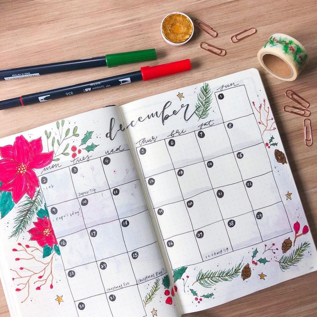 poinsettia monthly spread