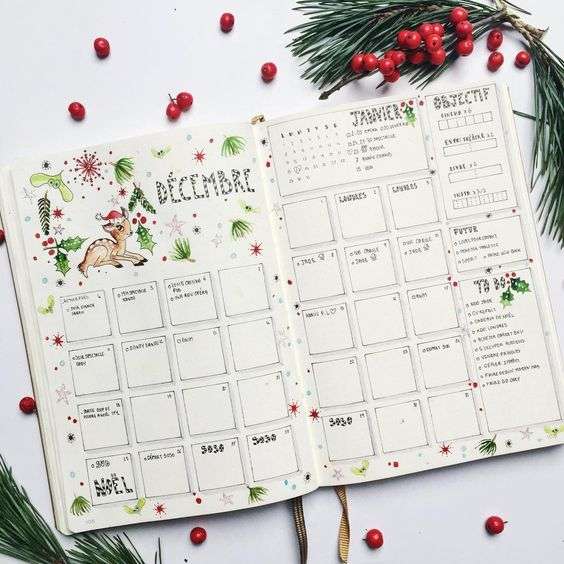 winter theme ideas for your bullet journal - reindeer