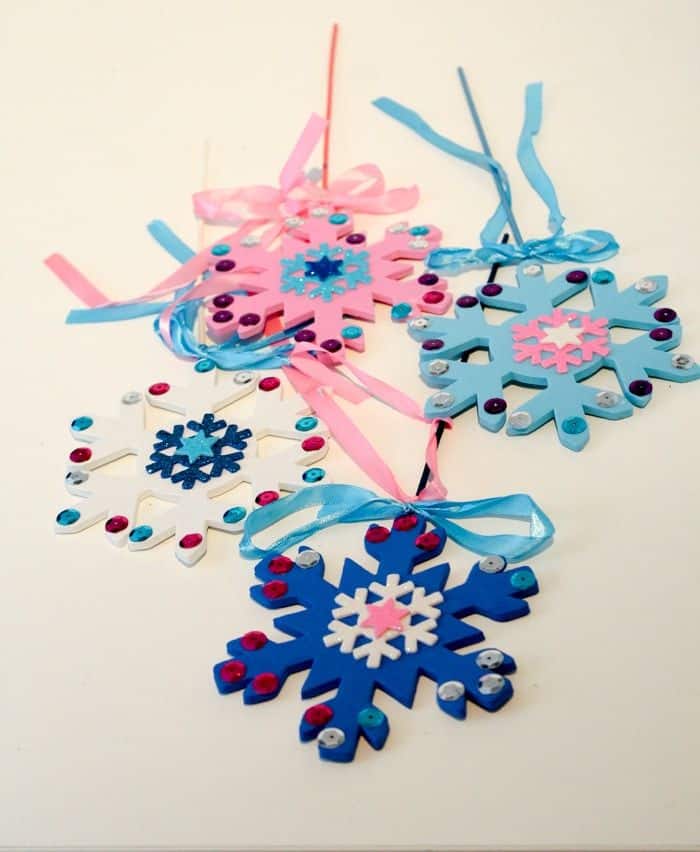 winter crafts for kids - snowflake wand