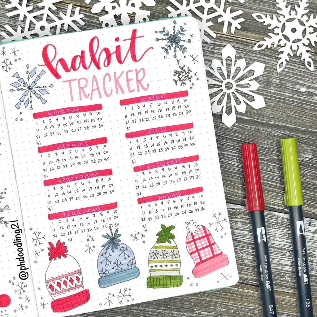 winter hat habit tracker