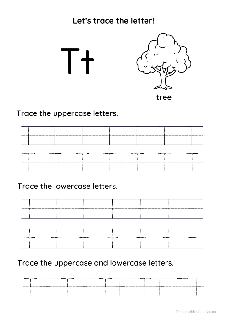 uppercase and lowercase T