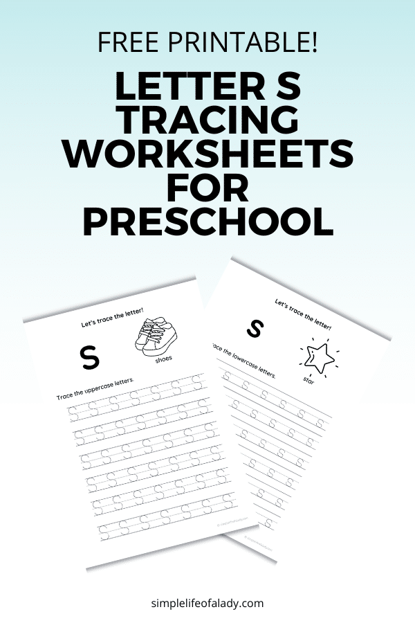 Help your preschooler practice early handwriting with these free Letter S tracing worksheets. A simple printable for learning uppercase and lowercase S at home.