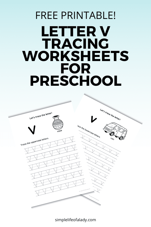 Free Letter V tracing worksheets for preschool to help your child practice uppercase and lowercase V while building early handwriting skills. A simple printable activity for learning at home.