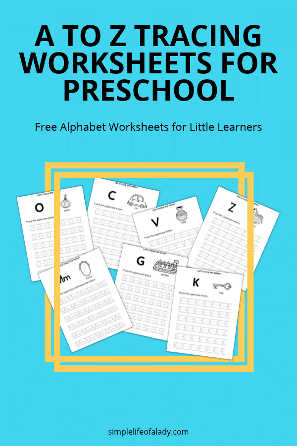 Help your preschooler learn the alphabet at his own pace with these free A to Z tracing worksheets! Practice uppercase and lowercase letters with simple printables you can use at home.