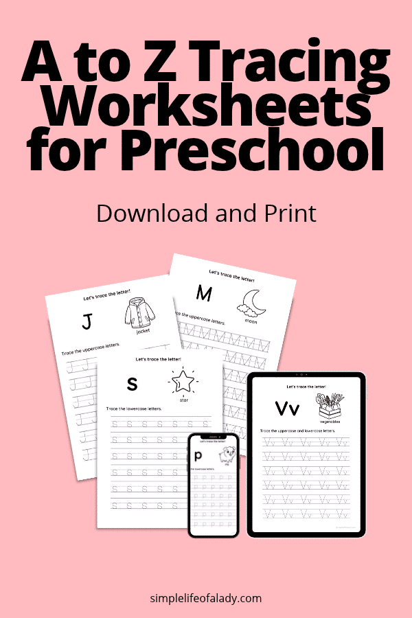Teaching your preschooler to write letters doesn't have to be complicated. These free alphabet tracing worksheets cover letters A to Z and let your child practice at his own pace. Pin this post for your preschool activities!